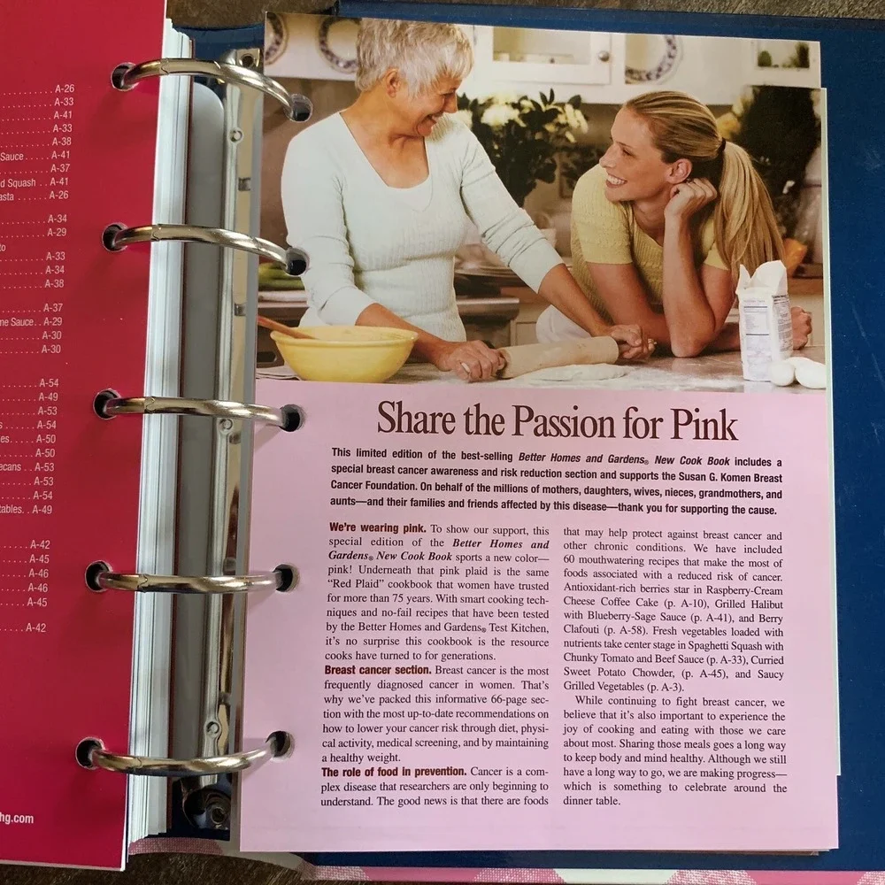 Better Homes & Gardens New Cook Book 5 Ring Pink 2005 Hardcover‎ illustrated